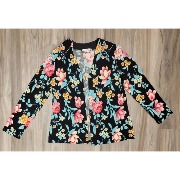 Ronni Nicole Floral Open Front Cardigan - Picture 1 of 7